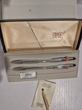 Vintage MAC TOOLS Cross Chrome 3501 Ballpoint Pen & Pencil Boxed Set